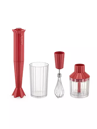 ALESSI | Stabmixer Set PLISSE 5tlg  TH. Harz/Rot | grau