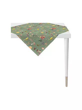 APELT | Mitteldecke 88x88cm HERBSTZEIT Mint | weiss