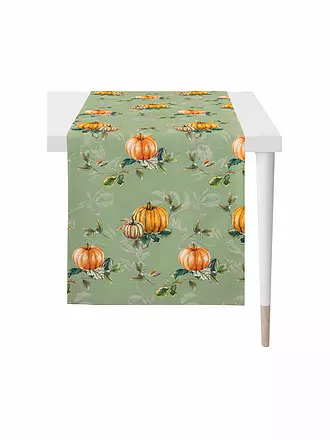 APELT | Tischläufer 48x140cm HERBSTZEIT Mint | weiss