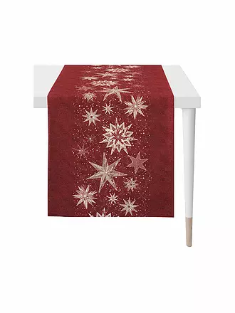 APELT | Tischläufer CHRISTMAS GLAM 46x135cm Bordeaux | creme