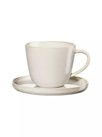 ASA SELECTION | Kaffeetasse mit Untertasse 0,25l Coppa Kuro/Schwarz | beige