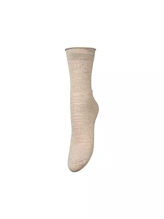 BECKSÖNDERGAARD | Damen Socken LUCRETIA Dark Beige Melange | braun