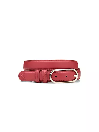 BECKSÖNDERGAARD | Ledergürtel GLOSSY NOLA LEATHER BELT Dusty Cedar Red | schwarz