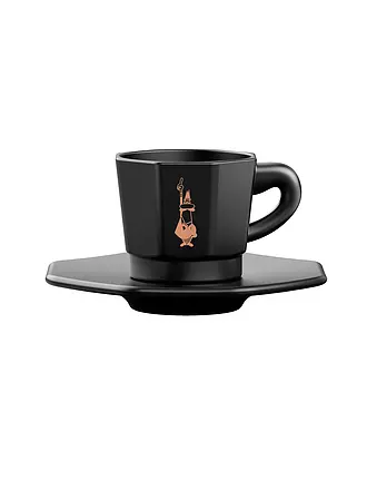 BIALETTI | Espresso Tassen 4er Set Schwarz/Kupfer | weiss