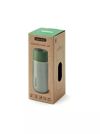 BLACK+BLUM | Thermosbecher - Edelstahlbecher to Go 340ml Schwarz/Edelstahl | olive