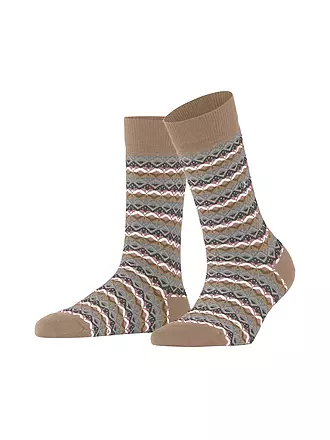 BURLINGTON | Damen Socken MODERN FAIR ISLE 36-41 black | camel