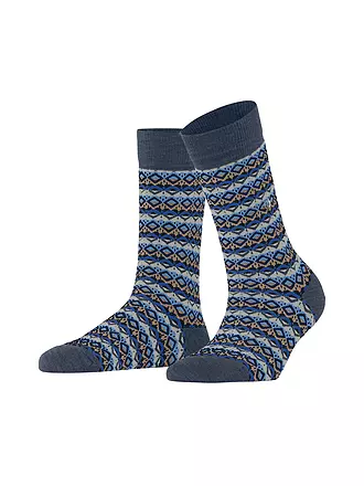 BURLINGTON | Damen Socken MODERN FAIR ISLE 36-41 dark blue melange | 