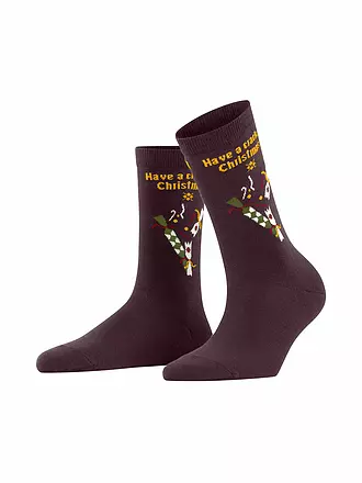 BURLINGTON | Damen Socken X-MAS CRACKER barolo | dunkelrot