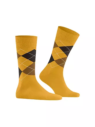 BURLINGTON | Herren Socken EDINBURGH asphalt mel | gelb