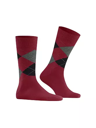 BURLINGTON | Herren Socken EDINBURGH asphalt mel | rot