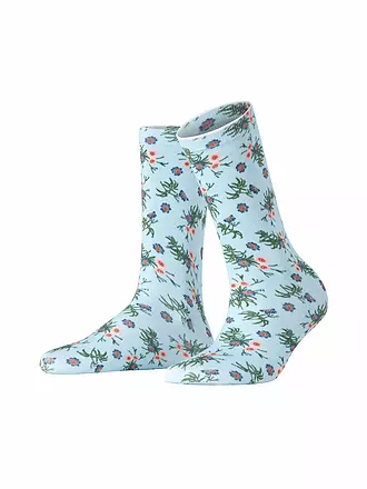 BURLINGTON | Socken FLORAL ROMANCE 36-41 light blue | hellgrün