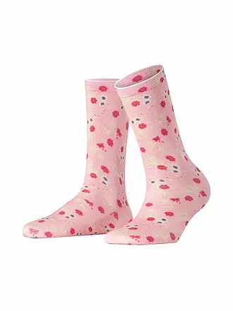 BURLINGTON | Socken FLORAL ROMANCE 36-41 light blue | rosa