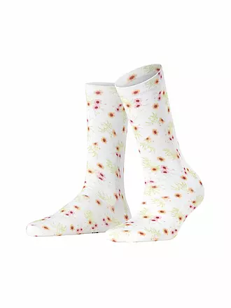 BURLINGTON | Socken FLORAL ROMANCE 36-41 white | hellgrün