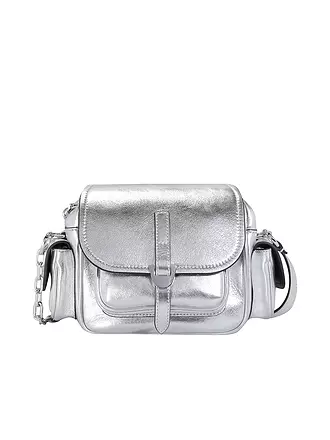 COCCINELLE | Ledertasche - Mini Bag COCCINELLECAMPUS | silber