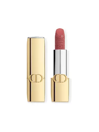 DIOR | Rouge Dior Limitierte Edition Couture Lippenstift - Goldenes Case und gravierter Stick (284 Rose Bavarde) | rot