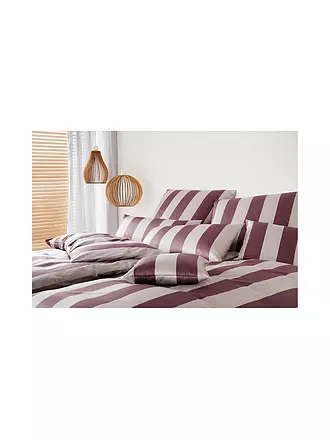 ELEGANTE | Satin-Bettwäsche 70x90cm/140x200cm NIGHT STRIPE Blau | beere