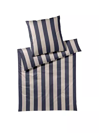 ELEGANTE | Satin-Bettwäsche 70x90cm/140x200cm NIGHT STRIPE Blau | grau