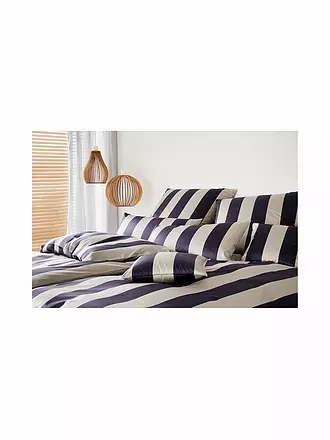 ELEGANTE | Satin-Bettwäsche 70x90cm/140x200cm NIGHT STRIPE Blau | grau