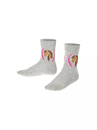 FALKE | Mädchen Socken light grey | dunkelblau