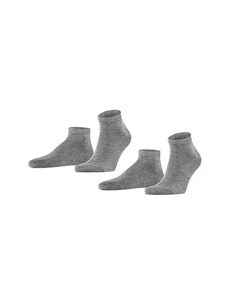 FALKE | Sneakersocken 2-er Pkg "Happy" (light greymel.) | 