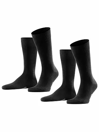 FALKE | Socken 2er Pkg HAPPY dark brown | schwarz