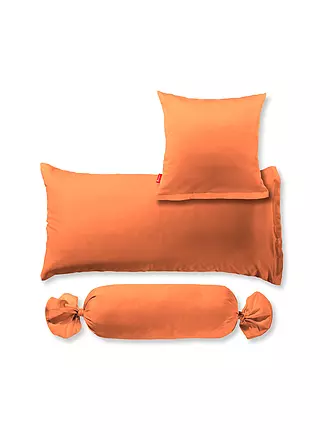 FLEURESSE | Satin Kissenbezug ROYAL UNI 2er 70x90cm Orange  | 