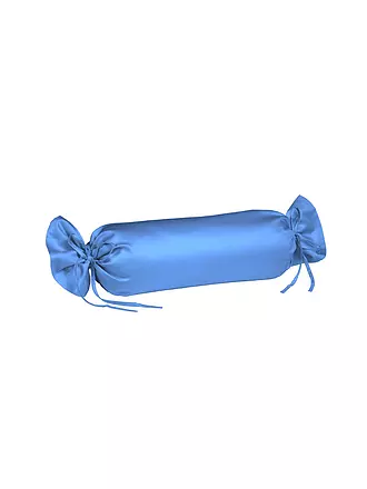 FLEURESSE | Satin Nackenrollenbezug Royal Uni 15x40cm Nachtblau | hellblau