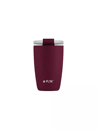 FLSK | Isolierbecher - Thermosbecher CUP Coffee to go-Becher 0,35l Edelstahl White | dunkelrot