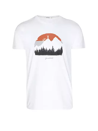 GREENBOMB | T-Shirt GUIDE NATURE FOREST HAPPY | weiss