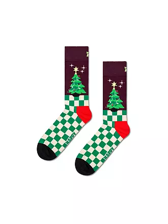 HAPPY SOCKS | Damen Socken CHRISTMAS TREE 36-40 dark red | dunkelrot