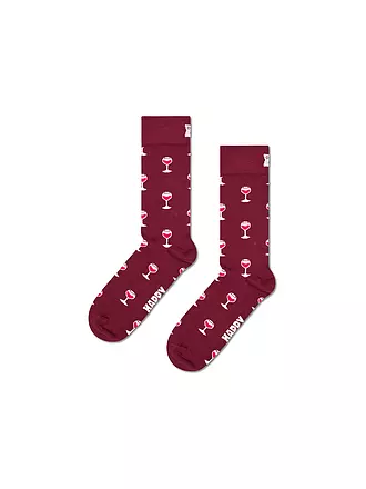 HAPPY SOCKS | Damen Socken GLASS OF WINE 36-40 dark red | 