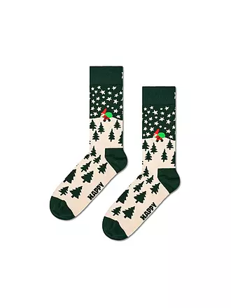 HAPPY SOCKS | Damen Socken SANTA Gr. 36 - 40 dark green | dunkelgrün