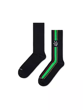 HAPPY SOCKS | Herren Sneaker Socken HAPPY LEAF 41-46 black | 