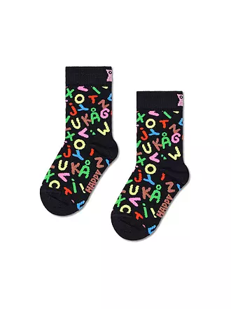 HAPPY SOCKS | Kinder Socken ALPHABET Black | schwarz
