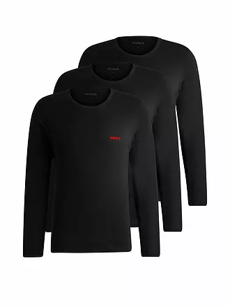 HUGO | Langarmshirt 3er Pkg. black | schwarz