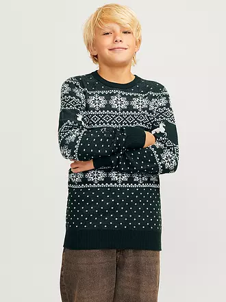 JACK & JONES | Jungen Pullover JJXMAS GABRIEL | dunkelgrün