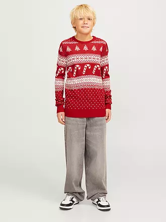 JACK & JONES | Jungen Pullover JJXMAS GABRIEL | dunkelgrün