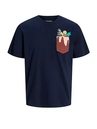 JACK & JONES | T-Shirt JJXMAS | dunkelblau