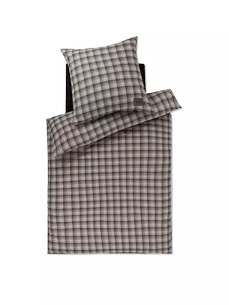 JOOP | Flanell Bettwäsche 70x90cm/140x200cm SOFT CHECKS Stone | beige