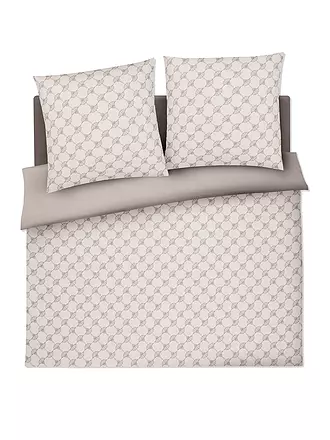 JOOP | Satin Bettwäsche 2x 70x90cm/200x200cm CORNFLOWER DOUBLE Beige | grau