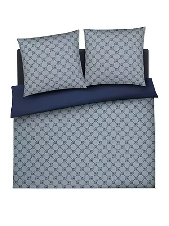 JOOP | Satin Bettwäsche 2x 70x90cm/200x200cm CORNFLOWER DOUBLE Grau | dunkelblau