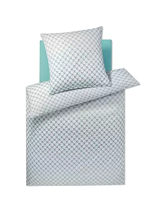 JOOP | Satin Bettwäsche 2x 70x90cm/200x200cm CORNFLOWER GLEAM Aqua | rosa