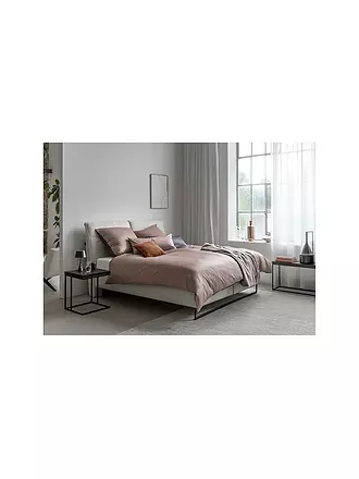 JOOP | Satin Bettwäsche 70x90cm/140x200cm MICRO PATTERN Grau/Anthrazit | rosa