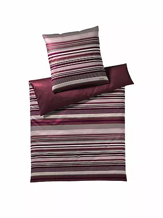 JOOP | Satin Bettwäsche 70x90cm/140x200cm Micro Lines Ivy | beere