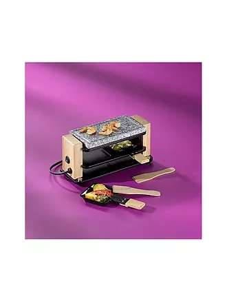 KELA | Raclette Hot Stone BEDRETTO für 2 Personen Granit / Holz | grau