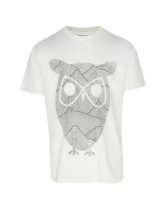 KNOWLEDGE COTTON APPAREL | T-Shirt OWL LINES | creme