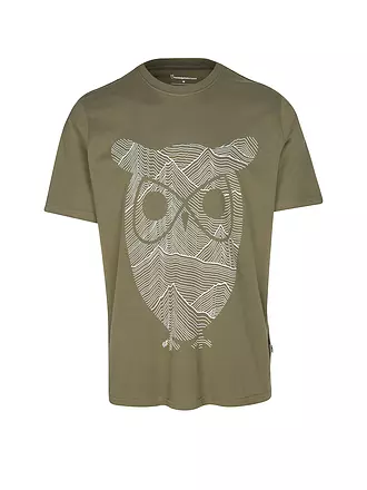 KNOWLEDGE COTTON APPAREL | T-Shirt OWL LINES | creme