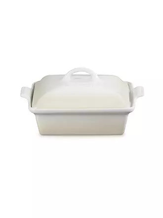 LE CREUSET | Auflaufform 23cm/1,9l Tradition mit Deckel aus Steinzeug quadratisch Garnet | creme