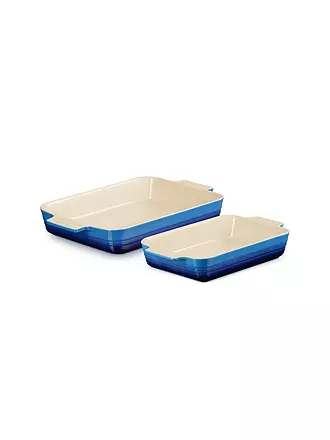 LE CREUSET | Auflaufform 2er-Set 25+32cm rechteckig KLASSIK Azure | creme