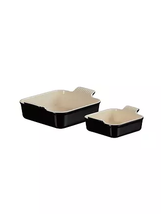 LE CREUSET | Auflaufformen TRADITION 2er Set 13cm und 20cm Schwarz | dunkelrot